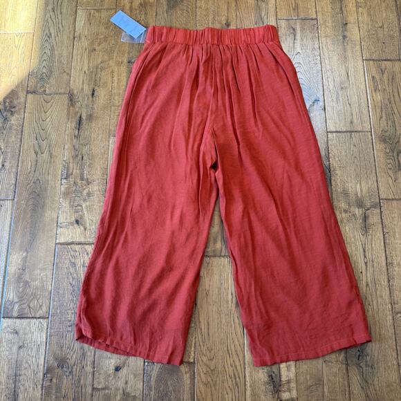 NWT New Directions Palazzo Pants Rust Orange Elastic Waist Wide Leg Womens Sz M - Picture 7 of 8